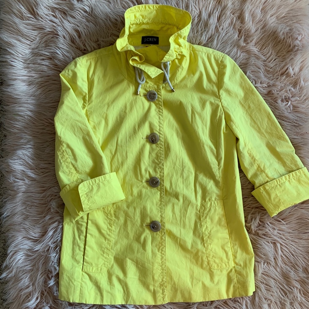 J. Crew Ruffle Neck Yellow Jacket size 2
